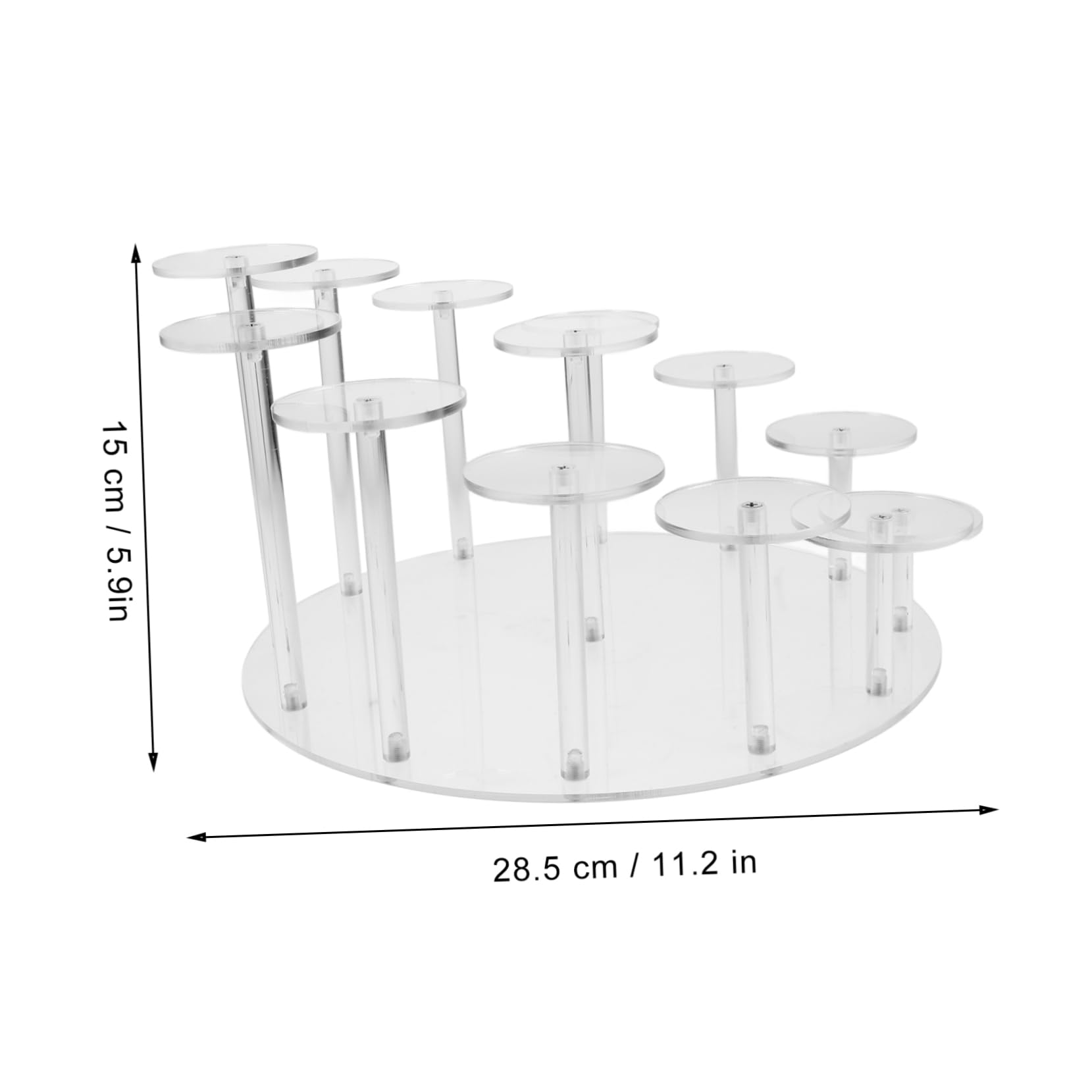 SOLUSTRE Compact Acrylic Display Stand Riser Shelf Modern Cake Stand for Figurines Perfume Dessert Accessories