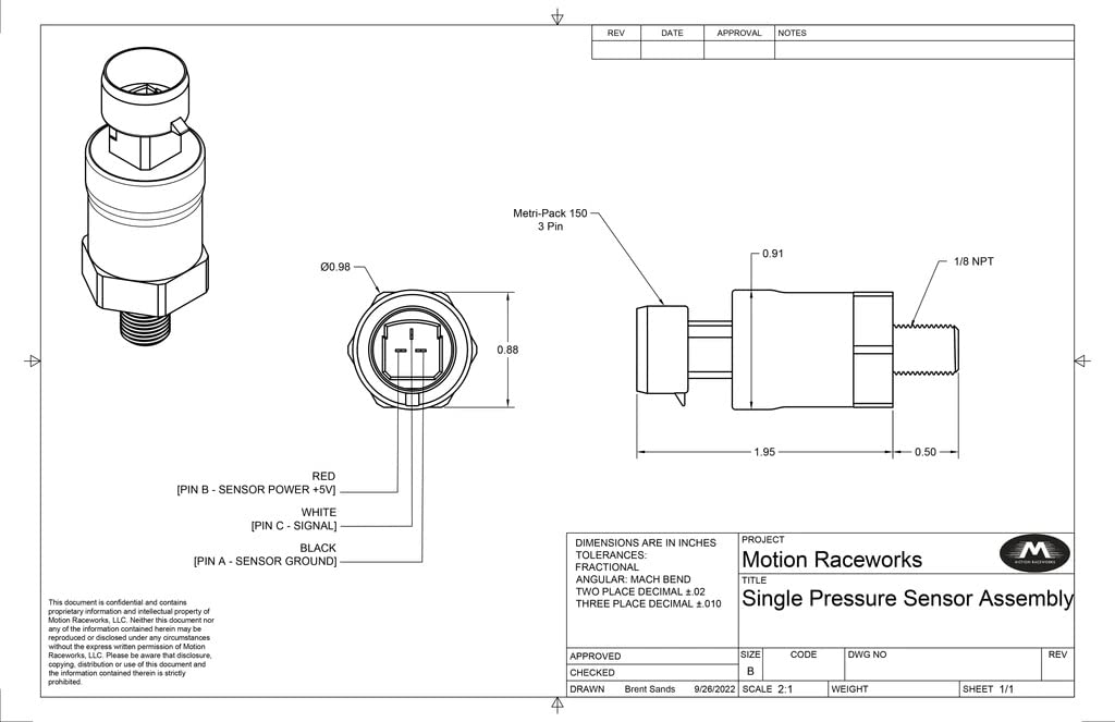 RIFE 3 Bar MAP Sensor 1/8" NPT