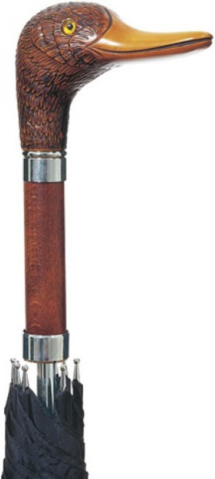 Mallard Duck Handle Beechwood Italian Self Opening Umbrella with Sheath