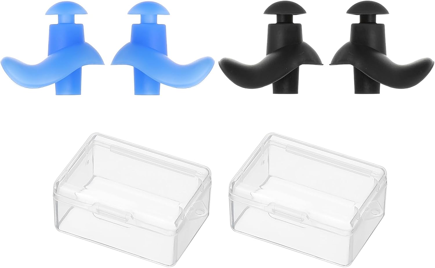 PATIKIL Ear Plugs for Swimming - Black and Blue Set