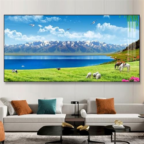 DIY Peinture Diamant Paysage Lacustre | Toile Géante Décoration Murale 5D