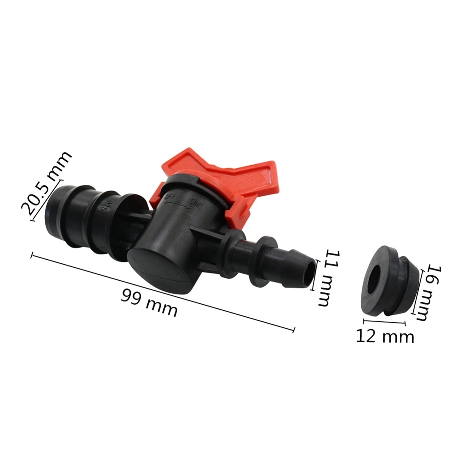 Sistema de riego de rociadores de césped Conector de grúas de la válvula de bypass de riego de goteo Conector DN25 Tubo conjuntos de efecto invernadero de invernadero Irrigación de riego Accesorios de