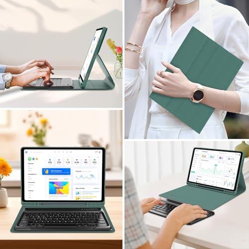 Image of Keyboard Case for Samsung Galaxy Tab S10 Ultra / S9 Ultra / S8 Ultra 14.6 inch, Smart Magnetic Detachable Wireless Bluetooth Keyboard, Slim Protective Folio Case with S Pen Holder, Auto Sleep /Wake, 6