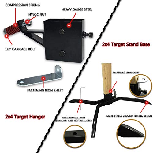 Highwild Target Stand Ar500 Steel Target System - 12"X 20"X 3/8" Silhouette With 2X4 Stand Mount Kit #TOP2
