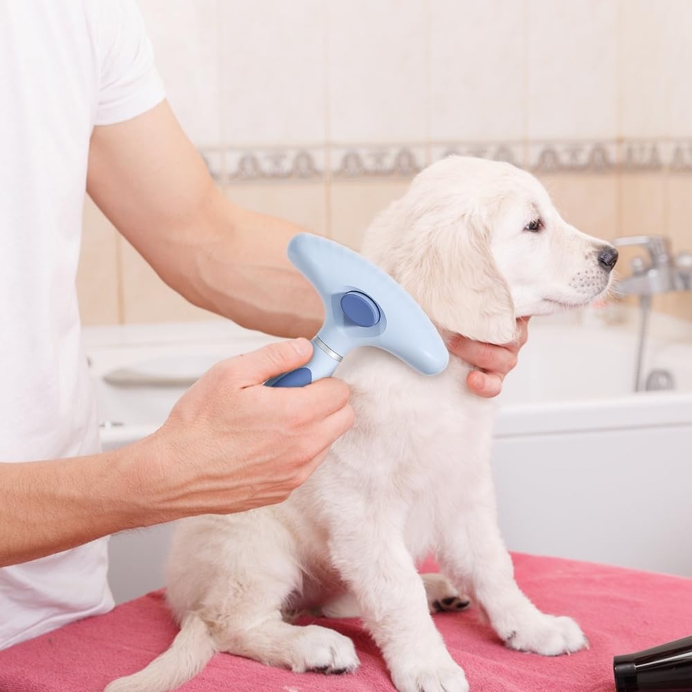 Râteau pour Chien,Brosse de Toilettage pour Chien de Compagnie,Peigne de Massage pour Chien pour Enlever les Cheveux Emmêlés et les Nœuds
