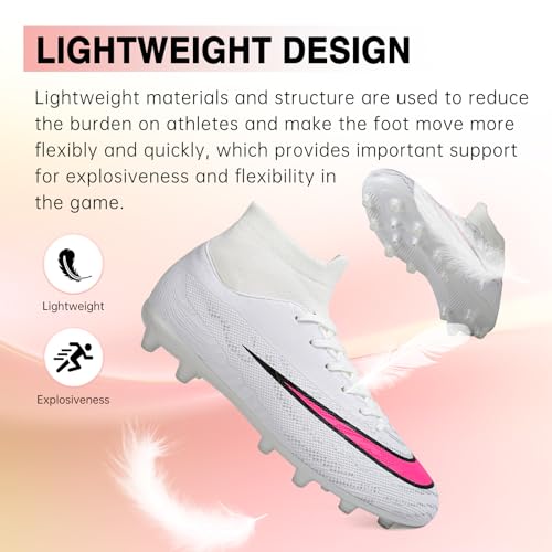 image for RDYLBU Soccer Cleats Mens Women Football Cleats Shoes Tacos De Futbol 