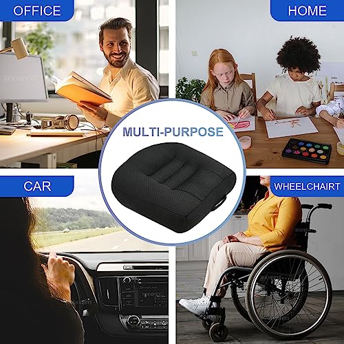 Zodifevi Car Booster Seat Cushion Posture Cushion Portable Breathable Mesh, Ideal For Office, Home, Angle Lift Seat Cushions, 15.7 X 15.7 X 4.7 Inch (Black) #TOP5