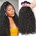 Klaiyi Hair 10A Brazilian Curly Hair Weave 3 Bundles 16 18 20Inch Virgin Human Hair Extensions Unprocessed Natural Color 95-100g/pc