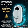 APQ Supply White Automatic Window Cleaner Robot W100, 11.8 x 5.9 x 4.7 Inch with 3 Modes and 10 Cloth Pads. Window Vacuum Cleaner for Windows Without Water Spray. Automatic Glass Cleaner Vacuum, 72dB
