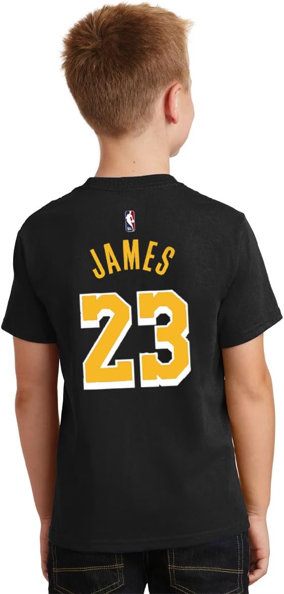 Outerstuff Lebron James Los Angeles Lakers #23 Kids Boys 4-7 Size Player Name & Number T-Shirt - Image 3