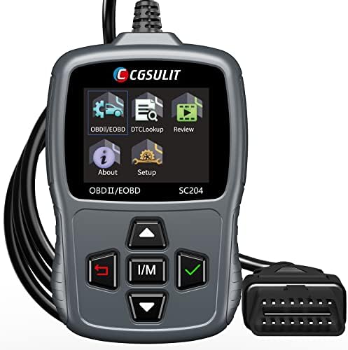 CGSULIT Scan Tool SC204 OBD2 Scanner, Check Engine Light Code Reader with Reset, One-Click I/M, Clear Error Code, DTC Lookup & More, Car Diagnostic Tool for All OBDII/EOBD Vehicles After 1996, Grey