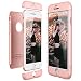Produktbild CE-Link für iPhone 6/iPhone 6S Hülle Hardcase 3 in 1 Ultra Dünn 360 Full Body Schutz Schutzhülle Anti-Kratzer Elegant Stoßfest Hart PC Skin Rückdeckel Glatte Rückseite Bumper Handyhülle - Rosegold