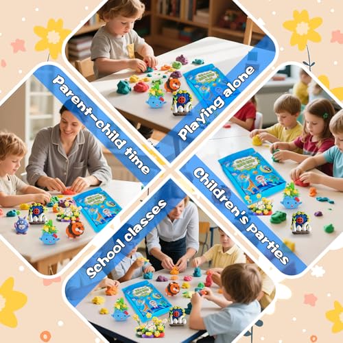 image for ifergoo Air Dry Clay, 36 Colors Magic Foam DIY Molding Clay for Slime 