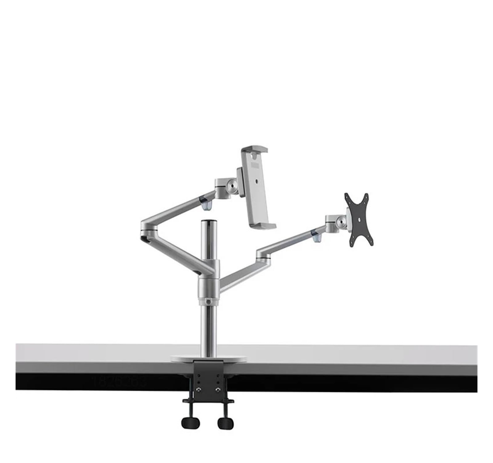 TKJfdTY Ol-3T Aluminum Alloy Height Adjustable Desktop Dual Arm 17-32 Inch Monitor Stand + 10-17 Inch Stand + 14 Inch Stand，Silvery