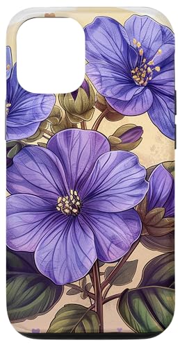 iPhone 15 Bergenia Flower Hearts Around Boho Style Graphic Case