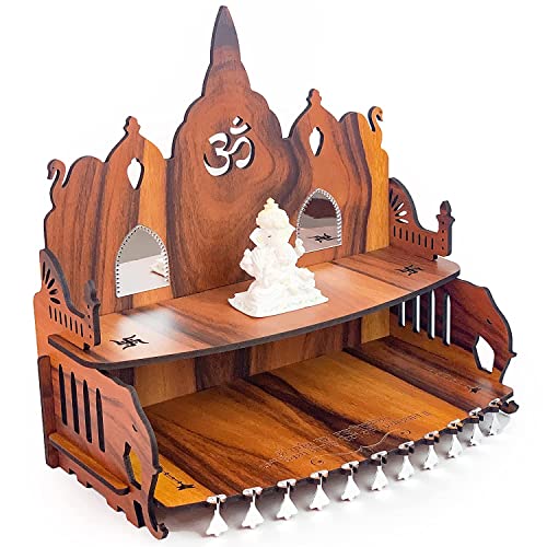 Templo Ayodhya Ram Mandir portátil de madera con base estable para rituales en casa 2