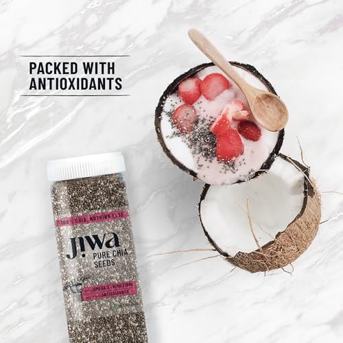 Image of Jiwa Pure Chia Seeds| Raw & Unroasted | Rich in Omega 3, Antioxidants and High Fiber | Seeds For Eating | Superfood | 200 g (Pack of 3)