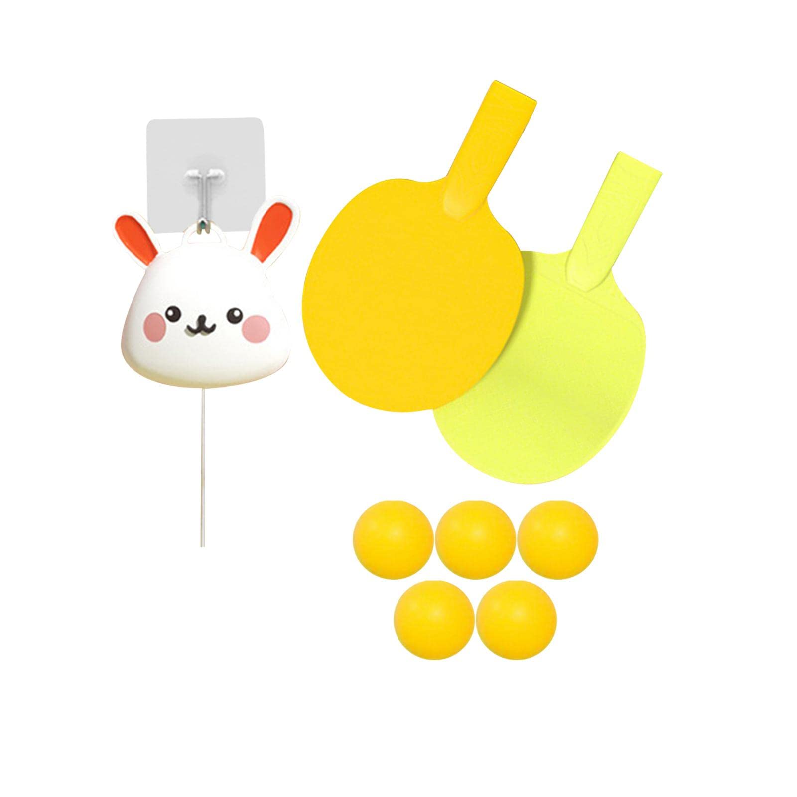 SECRET DESIRE Portable Indoor Hanging Table Tennis with Bunny with Five Balls Interaction Birthday Bunny Five Ball Hanging Table Tennis Balls Exercise |Portable Paddles |Balls Exerciser | Door Frame (B0CKBTZV8M) Amazon Price History, Amazon Price Tracker
