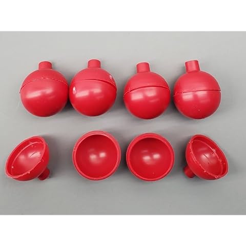25pc 1" Red Plastic Fireworks Aerial Ball Shell Craft Hemispheres Cover
