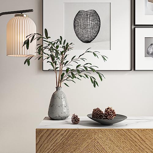 Roomfitters Mid Century Modern Tv Stand For Tvs Up To 65", Herringbone Sideboard Buffet Cabinet Credenza, Marble Top Media Console, Boho Entertainment Center For Living Room, Entryway (Oak Wood) #TOP7