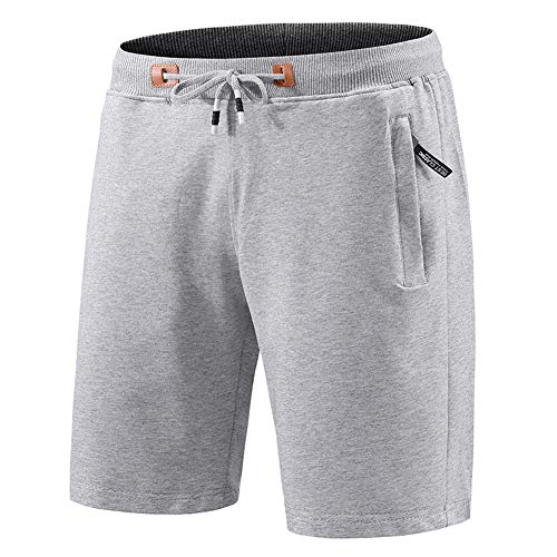 Mansdour Men's Shorts Casual Workout Shorts Elastic Waist Cotton Sports Shorts For Men Breathable Athletic Running Shorts Zipper Pockets Shorts Men Outdoor Summer Drawstring Jogger Shorts Pants #TOP1