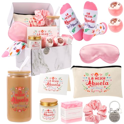 Kolewo4ever 12 Pieces Spanish Grandma Gifts Mothers Day Gifts Birthday Gift for Grandmom from Granddaughter Grandson,Best Grandma Gift for Gigi Grandmother
