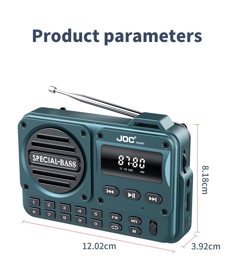Radio Transistor Portátil AM/FM Diymore con Bluetooth y Altavoz miniatura 5