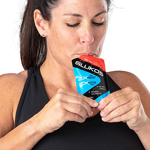 Image of Glukos Energy Gels For Runners 2oz Packets, Running Gels with Electrolytes, Tray of 12 Count