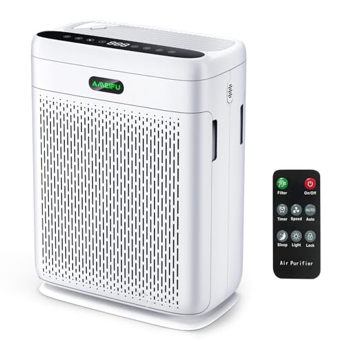 Air Purifiers for Home Large Room with Remote, Up to 3000 Sq Ft, H13 Hepa Double-Sided Air Filter Purifier with PM 2.5 Display Air Quality Sensor, Pet Air Purifier for Pets Hair, Pollen, Dander, Smoke