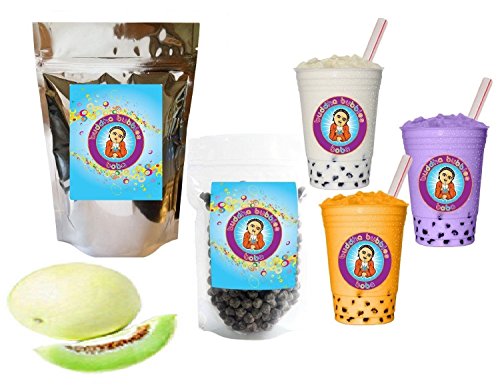 10+ Drinks Honeydew Boba Tea Kit: Tea Powder, Tapioca Pearls & Straws By Buddha Bubbles Boba