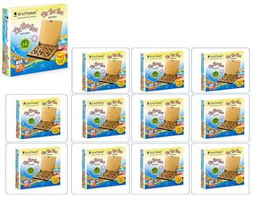 Image of Braintastic Wooden Jigsaw Puzzle Travel Board Game Learning & Creative Educational Intelligence Brain Games Sorting Puzzle Toys for Kids (Tic Tac-PO12)