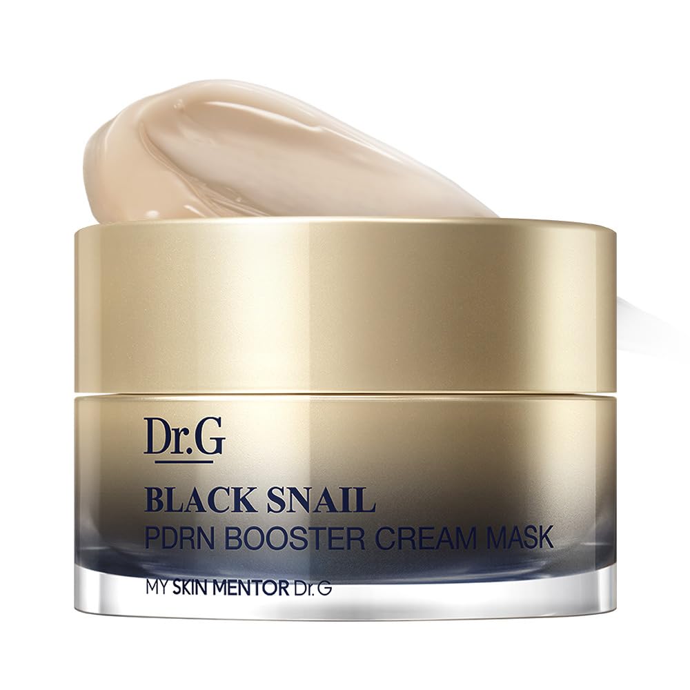 Dr. G Black Snail PDRN Booster Cream Mask - Enhanced Black Snail Mucin with PDRN for Firming, Moisturizing, Smooth Skin Texture - Korean Skin Care - Overnight & Wash-Off Face Mask - 1.69 fl oz