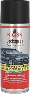Nigrin 74112 Lackspray, mattschwarzer Autolack, 400 ml, schützt Felgen und Karosserie vor Rost, schnell trocknend