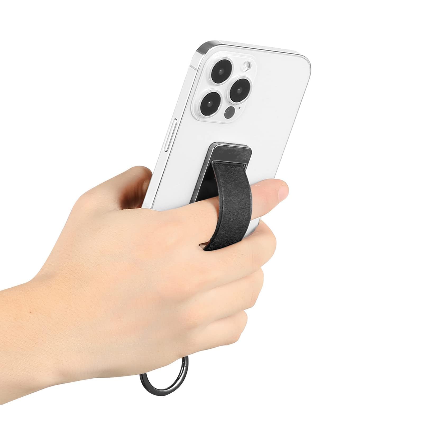 MAKINGTEC Phone Strap, 1 Pack Black Phone Holder for Hand Phone Grips for Back of Phone Phone Finger Holder Cell Phone Strap Holder for Hand Cell Phone Hand Holder Grip