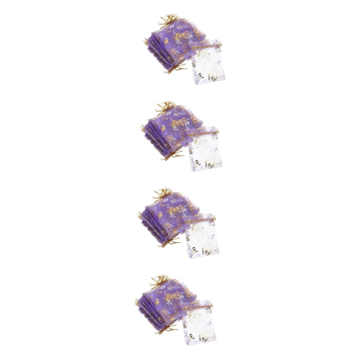 Didiseaon 4 Ensembles En Organza Pochettes À Bijoux Sacs En Organza De Rangement De Bonbons Faveur Sacs Cordon Pour L'emballage Pochette Violet,mauve 100 Pièces * 4
