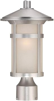 Acclaim 39107BS Phoenix Collection 1-Light Outdoor Light Fixture Post Lantern, Brushed Silver