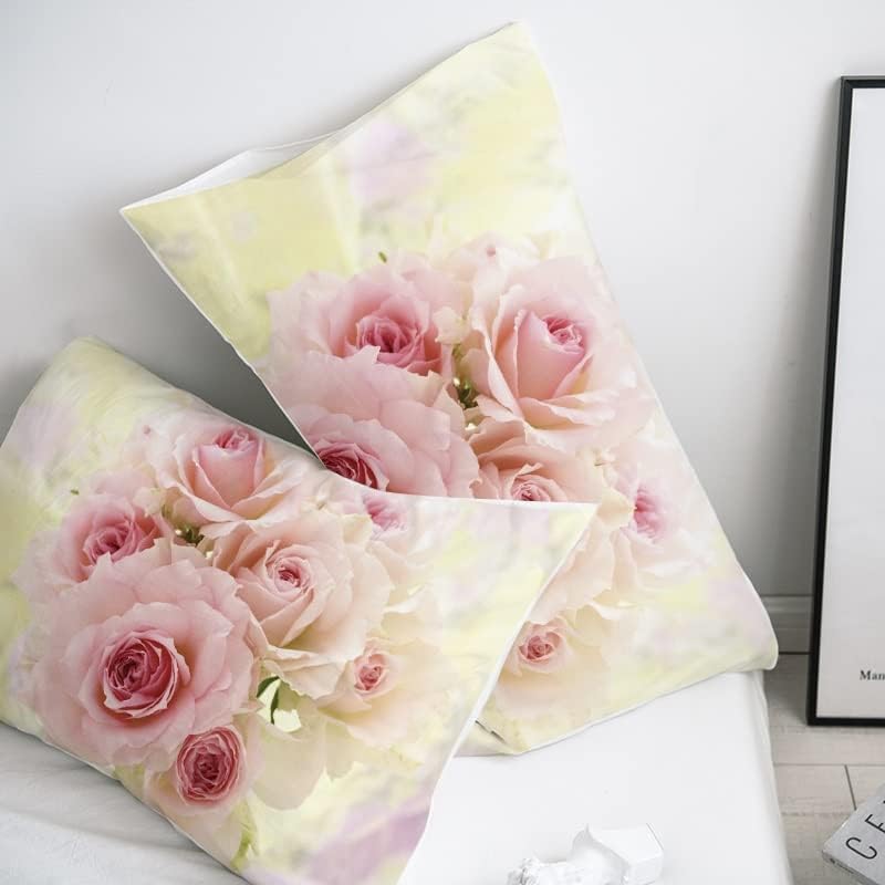 HBJWOV 3D Pillow Case Pillowcase Custom Decorative Cover,Bedding for Wedding Red Rose(Black)