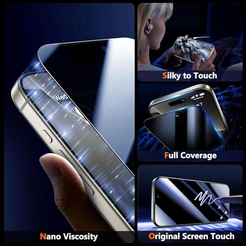 Image of FabeKee Privacy Screen Protector for iphone 15 pro 9H Tempered Glass, Anti-Spy Protection, Scratch-Resistant, HD Clarity (1 Pack)