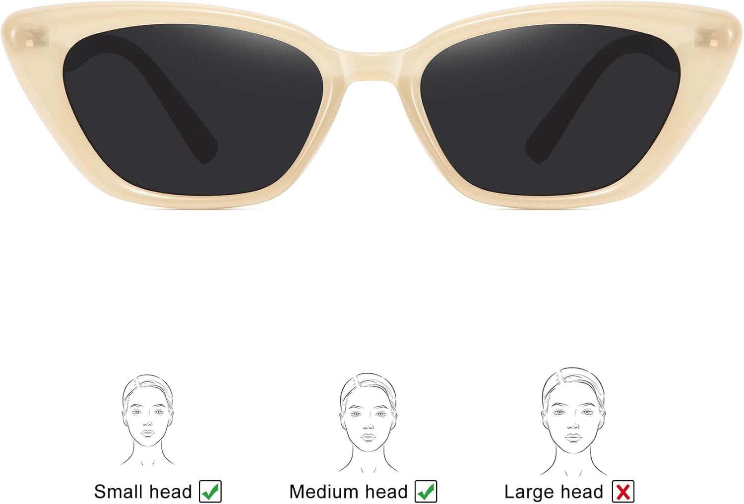 WOWSUN Small Cat Eye Sunglasses Womens Retro Narrow Trendy Polarized Sunglasses - Image 4