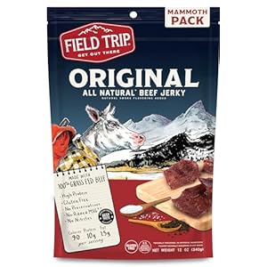 Field Trip Beef Jerky, Gluten Free Jerky, Low Carb, Healthy High Protein Snacks with No Nitrates, Made with All Natural Ingredients, Original, 12oz Bulk Bag