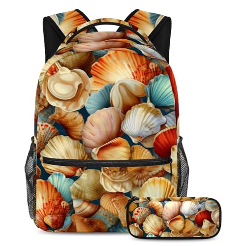 Sac à dos coquillages grand format confortable à bretelles rembourrées