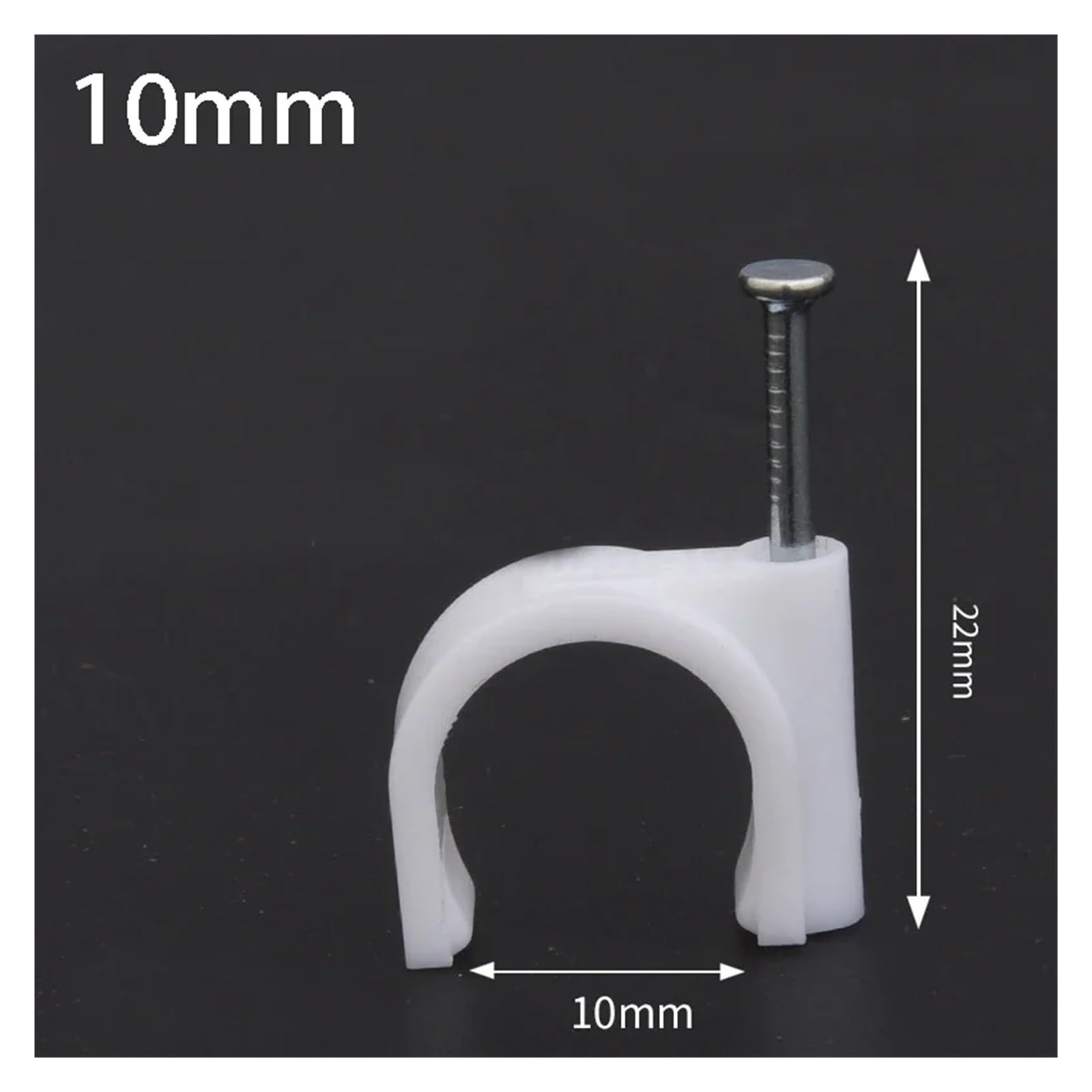 Clips for cables de clavos, 50 unidades, abrazaderas gestión plástico for acero, organizador blanco 4-12mm(10mm)