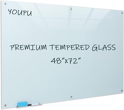 Glass Board, Magnetic Dry Erase White Board, Framless, Infinity, 6 x 4Foot