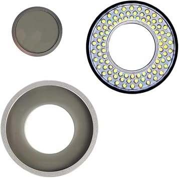 Polarized Microscope Light Anti Glare LED Ring Illuminator, USB Adjustable 96 LED Ring Light for Industry Monocular Binocular Trinocular Stereo Microscope Camera