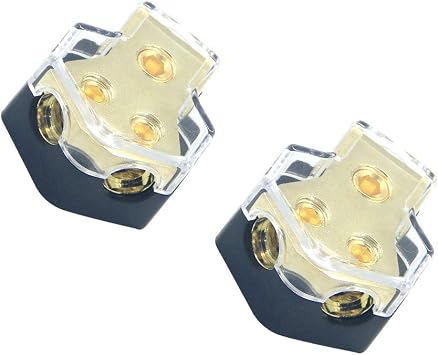 ZOOKOTO 0 / 2 / 4 المقياس في 4 / 8 / 10 مقياس خارج Amp Power Distribution Block Car Audio Splitter 2 Way Outputs Power Distributor Block Fuse Holder 2Pcs