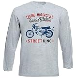  Teesandengines Men\'s Honda cb 750 1969 Legend Motorcycle Grey Long Sleeved T-Shirt Size Small