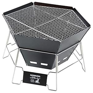 キャプテンスタッグ(CAPTAIN STAG) バーベキューコンロ 焚火台 ダッチオーブン 1台3役 ヘキサステンレス ファイアグリル バッグ付 CSブラックラベル UG-50" 