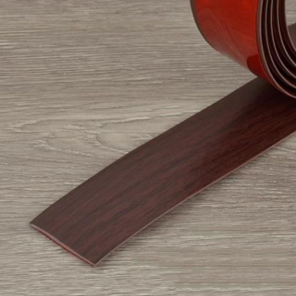 Psmpengamz Red Oak Floor Transition Strip 2In, Flexible Threshold Strip Self Adhesive, Vinyl Mute Transition Strips Gap Covering, Floor Edging Flat Trim Strips(,10M)