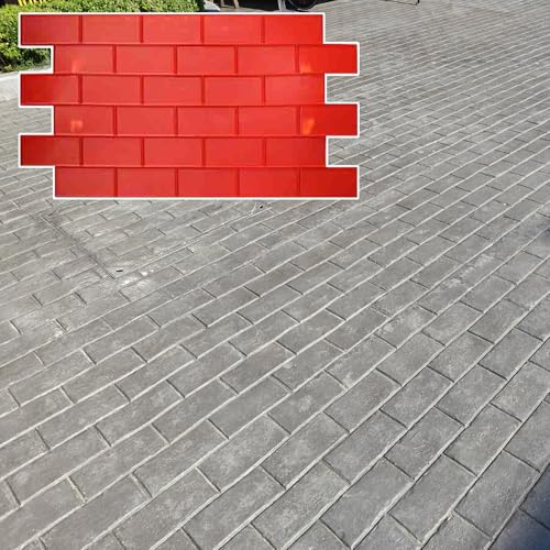 RENLXFI Concrete Brick Stamps, Realistic Irregular Slate Texture Mat Slip-Proof for Backyard with Practical Handles, Multiple Patterns DIY Paving Mold(60 x 110cm(23.6x43.3in))
