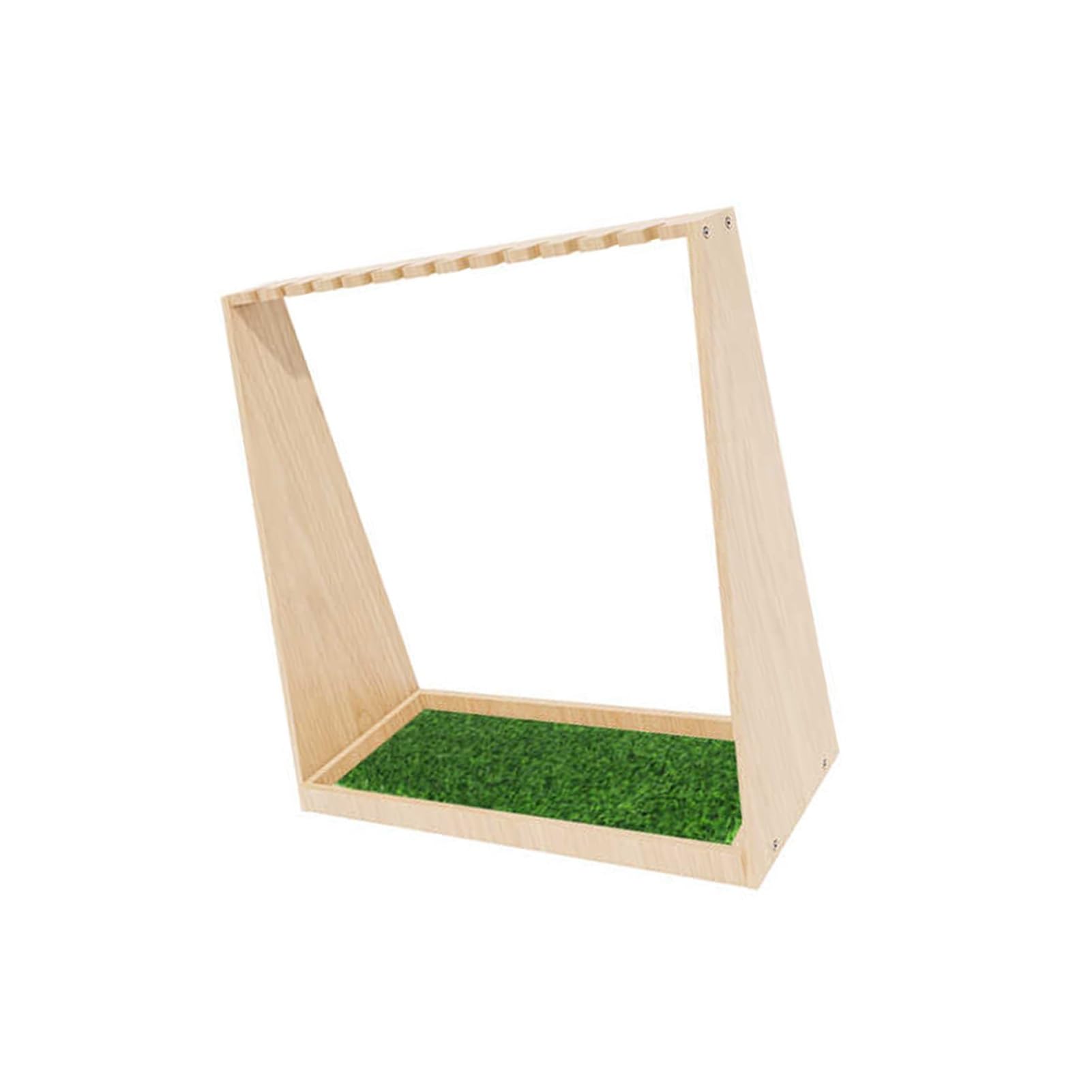 Jxyq Wood Color Golf Club Rack Holds 13 Clubs With Putter Stand, Artificial Grass Mat For Indoor Outdoor Garage Storage